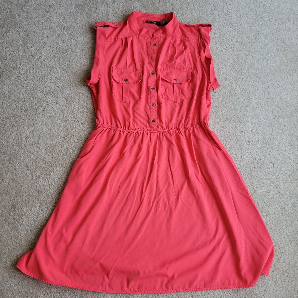 Coral Dress w POCKETS!